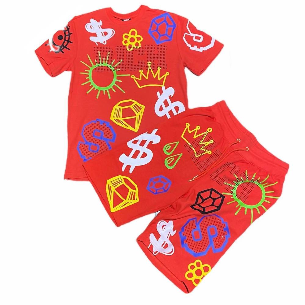 NEW GENUINE AUTHENTIC men's rich short set in red